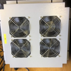 4 x 12 cm Sq. Fans running in frame viewed from the top